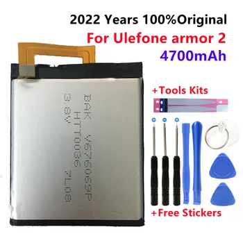 Za Ulefone oklep 2 baterije, 4700mAh 100% Original baterija 5.0 palčni Helio P25 Originalne baterije Mobilne Opreme +Orodja