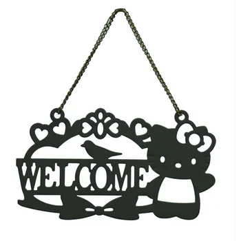 Sanrio Hello Kitty Hiša Vrata Prijavite Srčkan Domačega Kovanega Železa Dekoracijo Dobrodošli Prijavite Hišna Številka Okraski Okraski