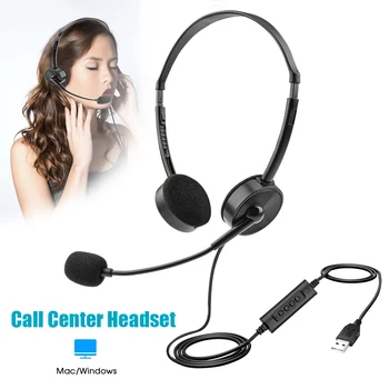 USB klicni Center Slušalke Z šumov Mikrofona Za PC Doma službeni Telefon Kupca Storitev Plug And Play
