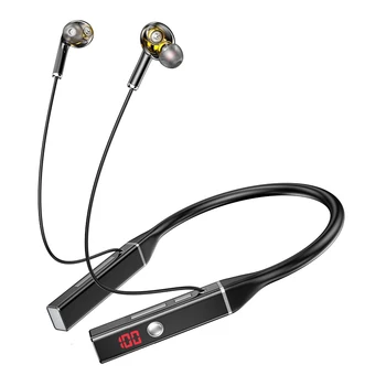 Magnetni Neckband Bluetooth 5.2 Slušalke TWS Brezžične Slušalke Nepremočljiva Športne Slušalke z Mikrofonom HiFi Stereo Čepkov TF Kartica