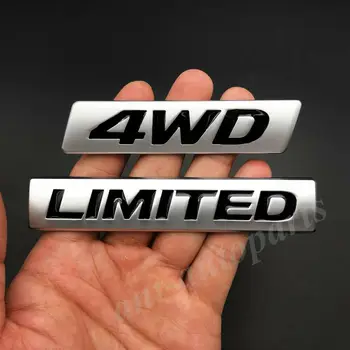 2x Kovinski Mat 4WD Limited Edition Avtomobilski Prtljažnik Zadaj Emblem Značko Nalepke AWD 4x4