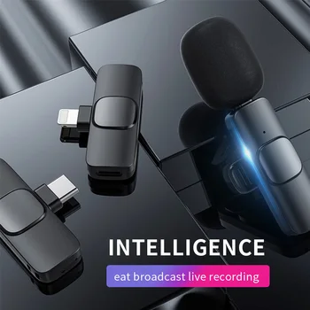 Za iPhone, Brezžični Lavalier Mikrofon, Prenosni Avdio Video Snemanje Mini Mic Živo Android Telefon Microfonoe vlog