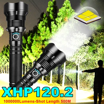 1000000 Lumnov XHP120.2 Močna LED Svetilka USB Polnilna LED Prenosni Zoom Baklo IPX65 Taktično Flash Lučka Glavo Luč