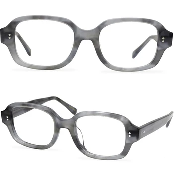 Retro Japonski slog debel okvir kvadratni okvir očal acetat prugasta ravno očala