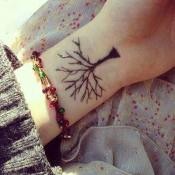Nepremočljiva Začasni Tattoo Nalepke Črno Drevo, Veja Design Ponaredek Tatto Flash Tattoo Roko Roko Body Art za Ženske, Moške