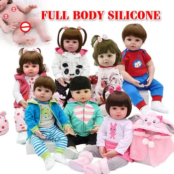 48 cm Dojenček Rodi Punčko Igrače Silikonski Simulacije Veren Prerojeni Malčka Lutka Baby Rojstni dan Darila Za Otroke Girl Boy