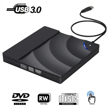 USB 3.0 Zunanji DVD-Jev Pisatelj Snemalnik DVD-RW Optični Pogon CD/DVD-ROM Predvajalnik za MAC OS Windows XP/7/8/10 Pisatelj Diktafon
