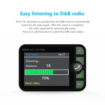 Stereo DAB Radio 2.4 Palčni LCD-Barvni Zaslon Digitalni Signal v Celici Adapter Bluetooth, združljiva 5.0 Digitalnih Radijskih 3,5 mm za Avto
