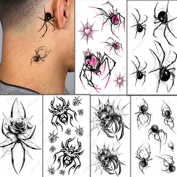 Nepremočljiva Začasni Tattoo Nalepke Pajek Volk Ptica Mačka Scorpion Ponaredek Tatto Flash Tattoo Roko Prsih, Vratu za Ženske, Moške, Body Art,