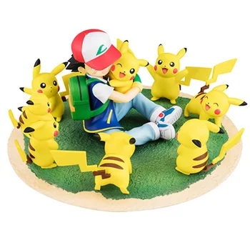 Resnično Pokemon Pikachu Žep Pošast Pokémon Perifernih Naprav Satoshi Pikachu Sedel Scene Slika Model Cartas Pokemon Igrače