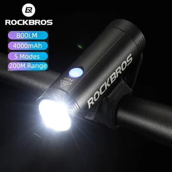 ROCKBROS Kolo Svetlobe 800Lumen Aluminij Zlitine Sprednje Luči USB Charge 4000 mah IPX6 vodoodporna LED Smerniki Kolesarska Svetilka