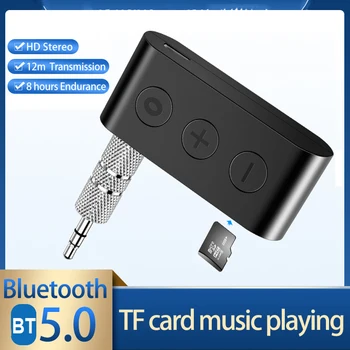 Bluetooth 5.0 Avdio Sprejemnik Aux Brezžični Zvočni Adapter 3,5 mm Audio Aux Reciver Podpira TF Kartice Klic Prostoročna oprema Za Avto Slušalke
