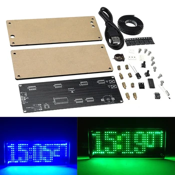 6Bit SMD LED Dot Matrix, Digitalna Ura, Proizvodnja Komplet Elektronskega DIY Ura Kit Velik Zaslon Temperature Datum Ura DIY Kit
