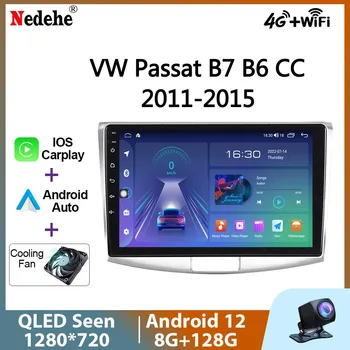 Avto Radio Stereo Android 12 Za VW Passat B7 B6 KP za obdobje 2011-2015 Multimedijski Predvajalnik Videa, Samodejno Avdio GPS 2 Din Carplay BT Zaslon OLED