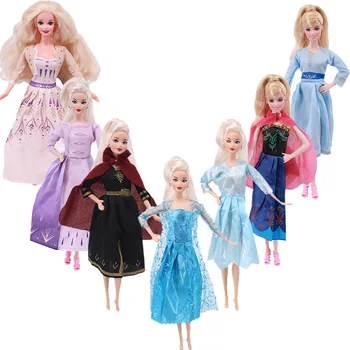 1 kos Barbies Lutka Obleko Dsiney Elsa Princesa Obleko Risanka Krilo Za Barbie Lutka Priložnostne Vsakodnevno Obrabo Dvojčka Obleko Dekle je Igrača