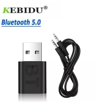 KEBIDU Avto Bluetooth 5.0 Zvočna kartica Sprejemnik Brezžični Glasbeni 3.5 mm AUX Priključek Audio Sprejemnik USB Bluetooth za Autoradior Mono