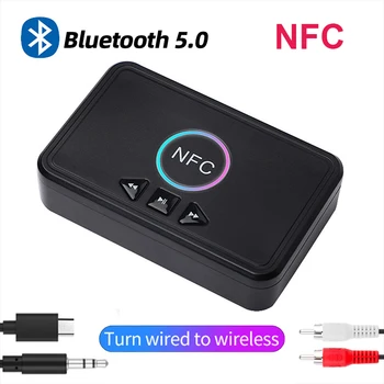 NFC Bluetooth 5.0 Adapter za Brezžični Zvočnik Sprejemnik USB Smart A2DP Predvajanje AUX 3,5 mm RCA Jack Stereo Audio (Stereo zvok Brezžični Sprejemnik