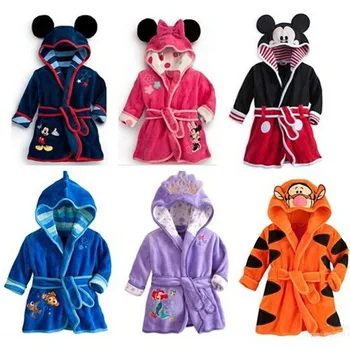 2021 otroški kopalni plašč morska deklica Mickey Minnie Tiger Nightgown Homewear 1-8 Let Fantje in Dekleta, Otroci