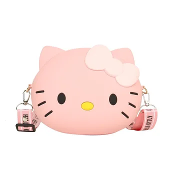 Hello Kitty Silicone Vrečko Japonski Sanriovanime Perifernih Naprav Izdelkov Risanka Študent Kovanec Torbici Kawaii Messenger Bag Za Dekleta