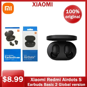 Xiaomi Redmi Airdots S Res Brezžične Slušalke Kebisingan Pengurangan Dengan Mic AI Kontrol Black Nirkabel Bluetooth Slušalke