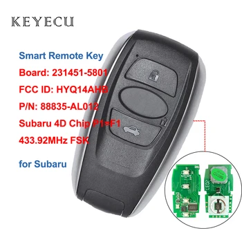 Keyecu Smart Prox Daljinski Ključ Fob 3B 433.92 MHz za Subaru BRZ Gozdar Impreza Zapuščina WRX XV Odbor: 231451-5801, FCC ID: HYQ14AHB