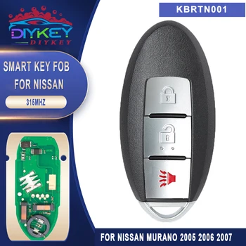 DIYKEY FCCID: KBRTN001 3 Gumb 315MHz Prox Smart Remote Key Zamenjava Fob za Nissan Murano 2005 2006 2007