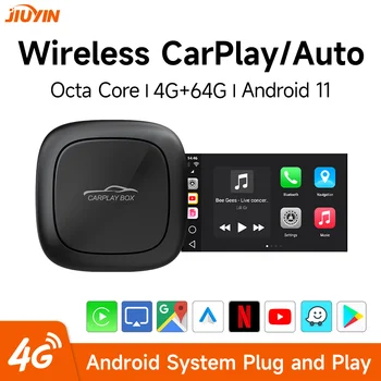 Android 10 Auto Brezžični Ai Polje CarPlay Smart YouTube Tv Box 4G LTE 8+64 G GPS Za Avto Carplay Dongle
