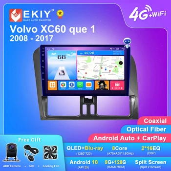 EKIY T7 Android Avto Radio 8+128G Za Volvo XC60 que 1 2008 - 2017 Stereo Multimedijski Predvajalnik, GPS Navigacija BT Carplay Ne 2din DVD