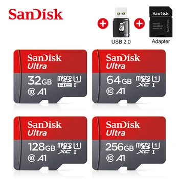 100% SanDisk A1 Pomnilniške Kartice fotoaparata kartico 16GB 32GB 64GB 120MB/s Micro sd kartico 128GB Razred 10 UHS-1 bliskavica TF kartice Microsd/SD Kartica
