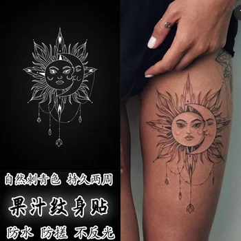 Zeliščni Sok Tatoo Sun Moon Body Art, Bleščice, Nalepke, Tatoo Ženske