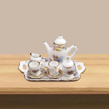 Miniature iz Porcelana Tea Cup Nastavite Lutke Dekoracijo Otroci Igrače za Restavracijo