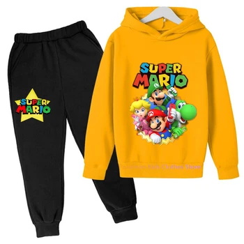 Novo Igro Super Mario bros Nastavite Otroci Majica Otroci Suknjič Fant Dekle Obleke Pomlad Jesen Hoodie 3-14 let Pulover Prodaja