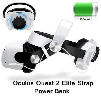 Za Oculus Quest 2 VR Elite Trak Z Baterijo 5200mAn Hitro Polnilnik Moči Banke Halo Trak Za Meta Oculus Quest 2 Pribor