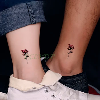 Nepremočljiva Začasni Tattoo Nalepke Lep Cvet Vrtnice ponaredek Tatto Flash Tattoo Tatouage Roko Nazaj Stopala Roko za Dekle Ženske Moški