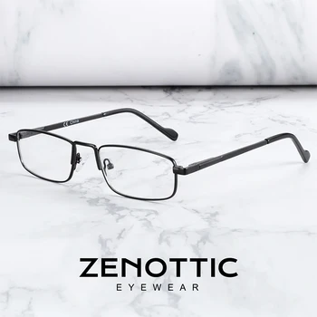 ZENOTTIC Majhen Pravokotnik Očal Okvir Kovinski Polno Platišča Recept Eyeglass Okvirji za Optične Leče Kratkovidnost in Branje Očala
