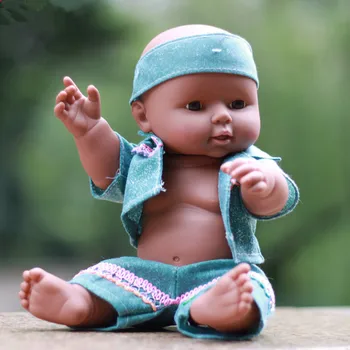 12 palcev Afriki fant Prerojeni Baby Doll Mehko Vinil Silikonski Veren Novorojenega Otroka za Darilo Baby Dekleta Igrače Gledano Zvočne Igrače