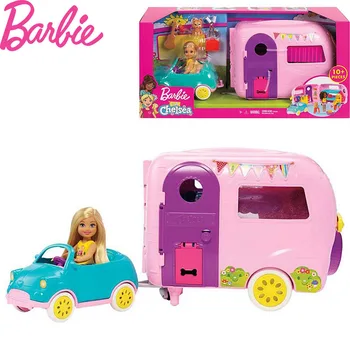 Prvotni Barbie Klub Chelsea Avtodom Dekleta Igrače Humanoid Lutke in Kampiranje Avtomobilov Mucek Lutke Darila za Otroke