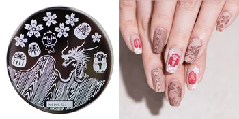 Nove Tiskarske Plošče hehe71 Japonska Mešalniku Sakura Gragon Nail Art Žig Predloge za Prenos Slike Žig