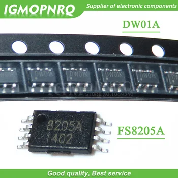 100 KOZARCEV DW01 FS8205A FS8205 litijeva baterija za varstvo IC (50PCS* DW01 +50PCS* FS8205A ) SOT-23 nov original