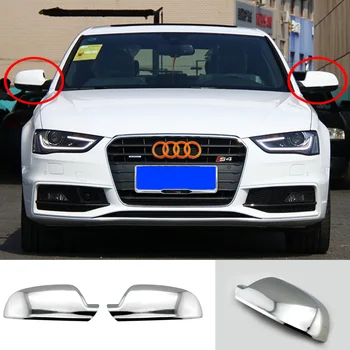 Mat Chrome Strani Ogledalo Kritje Pearl Chrome Silver Wing Ogledalo Kape za Audi A3 S3 A4 S4 A5 S5 A6 S6 2012-2013