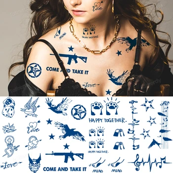 Začasni Tattoo Nalepke Ljubezen Ustvarjalne Geometrijo Totem Sok Črnilo Trajne Nepremočljiva Seksi Dekle, Roko Obraza, Vratu Realne Ponaredek Tattoo