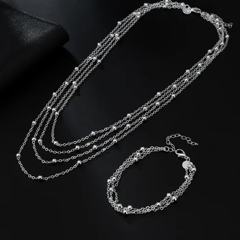 925 Sterling srebro prvotni Modni oblikovalec jewlery določa globo Tassel kroglice Zapestnice, ogrlice za ženske stranka, poročna darila
