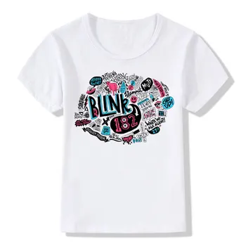 T-majica za Dečke/deklice, Tiskanje Blink 182 Rock Band Smeška Smešno T-shirt Otroci in Modnih Tshirt Otroci Priložnostne Vrhovi Otroška Oblačila