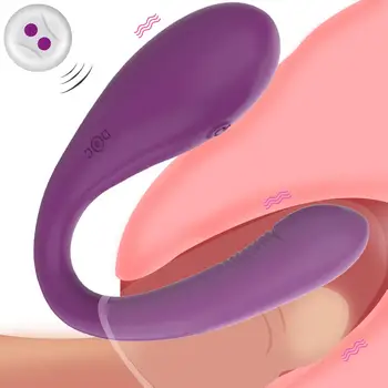 Brezžični Vibratorji Za Pare Nosljivi U Obliko Dvojni Vibrator, Dildo G Spot Stimulator Spolnih Igrač Za Žensko, Daljinski Upravljalnik
