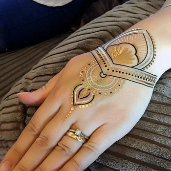 Nepremočljiva Začasni tattoo Nalepke ponaredek zlata veriga kovinski zapestnice ogrlica tatto nalepke flash tattoo tetovaže