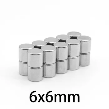 20/50/100/150/200/300PCS 6x6 mm Krog Močna Močna Magnetna Magnet N35 Stalno Neodymium Magnetom Disk 6x6mm 6*6 mm