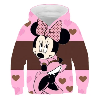 Otroci Mickey Mouse Sweatshirts Moda Fantje, Deklice Dolg Rokav Pomlad Jesen Hooded Vrhovi Risanka Svoboden Priložnostne Šport Hoodies 1-14 Y
