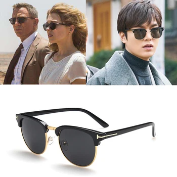 luksuzni Klasične modne blagovne znamke Moški Ženske tom sončna očala Žensko Polovico okvir UV400 moška sončna očala oculos Gafas T UV400 moški 8015