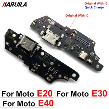 100% Prvotne Nov Polnilnik USB Polnjenje Dock Vmesnik Odbor Priključek Flex Kabel Nadomestni Deli Za Motorola Moto E20 E30 E40