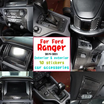 Avtomobilska dodatna Oprema Za Ford Ranger 2015-2021 3D Realnem Ogljikovih Vlaken sredinski Konzoli, Volan, Wildtrak Nalepke Avto Dekoracijo